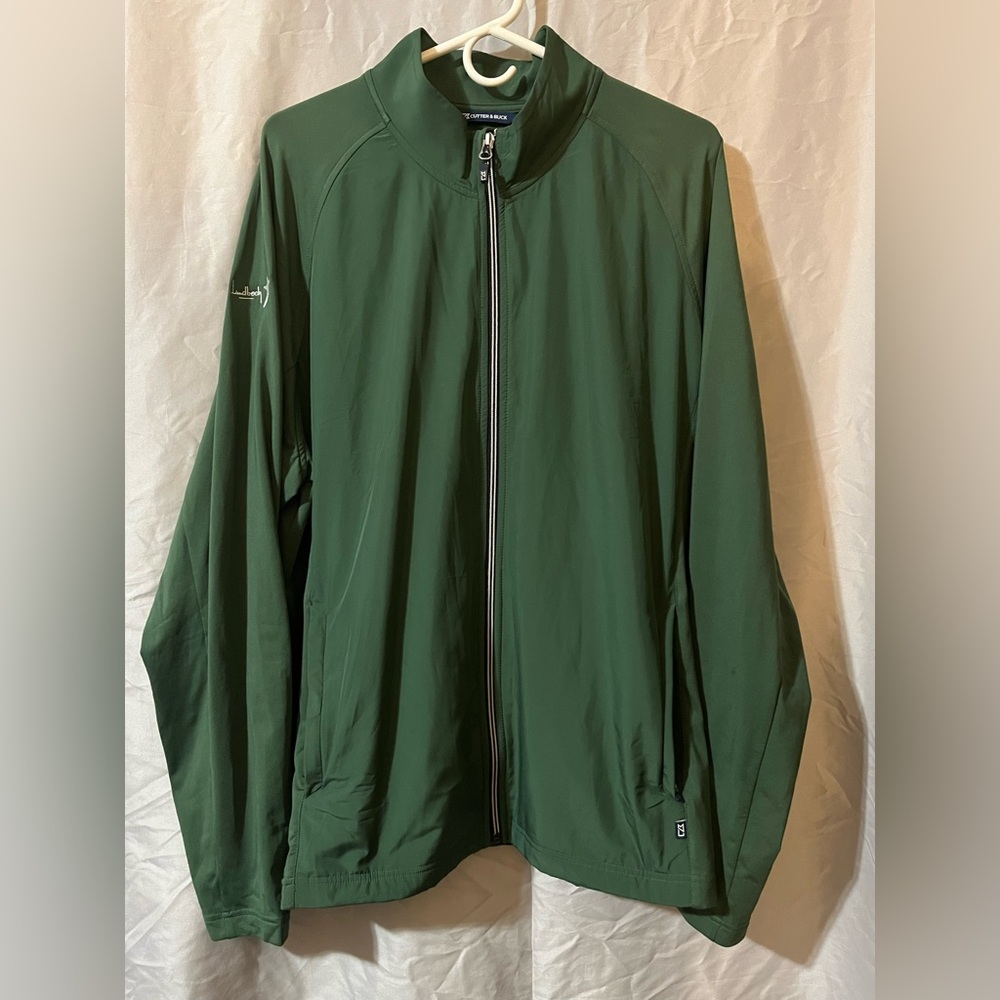Men's Green Cutter & Buck Adapt Eco Knit Hybrid Recycled Full Zip Jacket